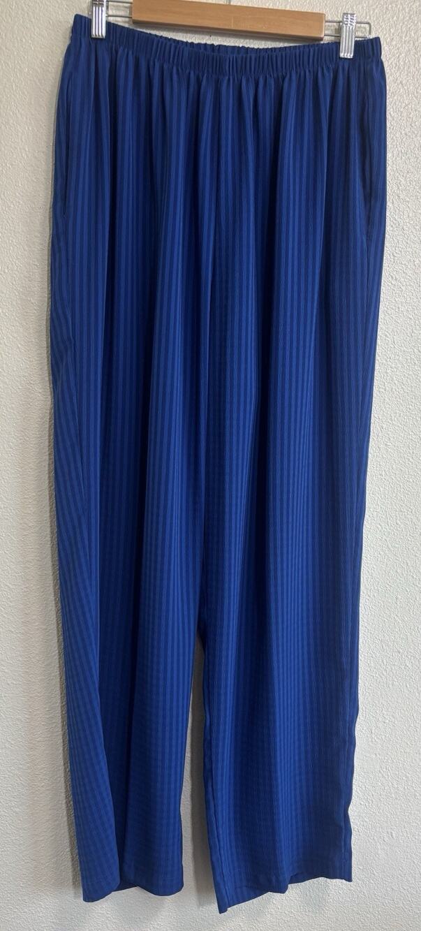Vintage Plus Size 1X Pull On Pants Gauzy Coastal Grandma Lagenlook Sheer Cottage